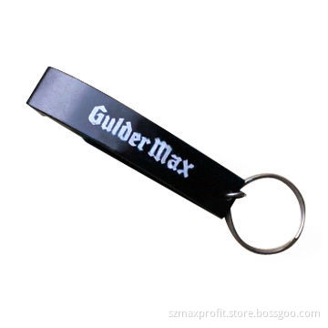 Plastic Bottle Opener with Key Ring, Black